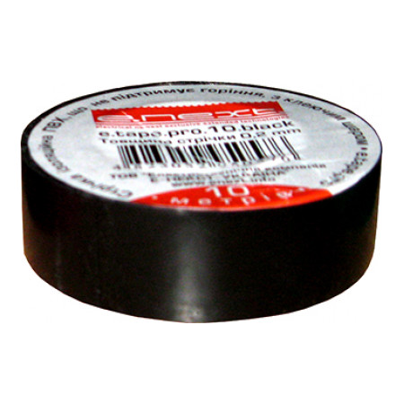 Изолента E.NEXT e.tape.pro.10.black из самозатухающего ПВХ черная (10 м) (p0450006) фото