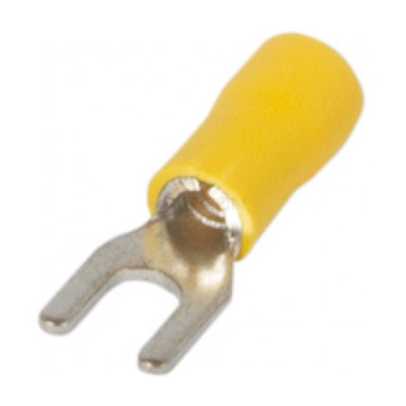 Ізольований наконечник вилковий E.NEXT e.terminal.stand.sv.1,25.3,2.yellow 0.5-1.5 мм² жовтий (упаковка 100 шт.) (s2036002) фото