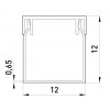 Короб пластиковый E.NEXT e.trunking.stand.12.12 12×12 мм (2 м) изображение 2 (габаритные размеры)