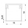 Короб пластиковый E.NEXT e.trunking.stand.15.10 15×10 мм (2 м) изображение 2 (габаритные размеры)