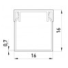 Короб пластиковый E.NEXT e.trunking.stand.16.16 16×16 мм (2 м) изображение 2 (габаритные размеры)