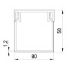 Короб пластиковый E.NEXT e.trunking.stand.80.50 80×50 мм (2 м) изображение 2 (габаритные размеры)