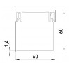 Короб пластиковый E.NEXT e.trunking.stand.60.60 60×60 мм (2 м) изображение 2 (габаритные размеры)
