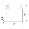 Короб пластиковый E.NEXT e.trunking.stand.20.10.yw 20×10 мм (2 м) (молочно-белый) изображение 2 (габаритные размеры)