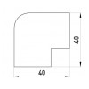 Плоский угол E.NEXT e.trunking.blend.angle.stand.40.16 для короба 40×16 мм изображение 2 (габаритные размеры)