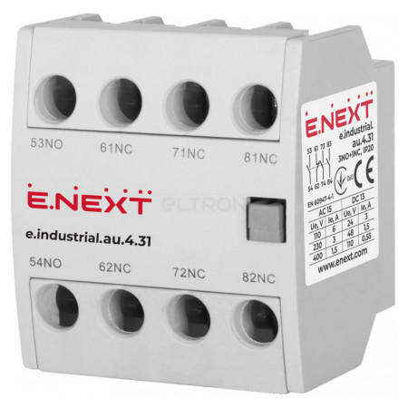 Дополнительный контакт E.NEXT e.industrial.au.4.31 3НО+1НЗ (i0140004) фото