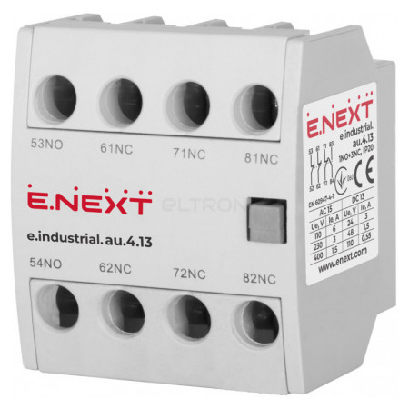 Додатковий контакт E.NEXT e.industrial.au.4.13 1НВ+3НЗ (i0140008) фото