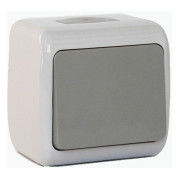 Выключатель Erste Electric Outdoor одноклавишный кнопочный (звонок) серый IP54 мини-фото