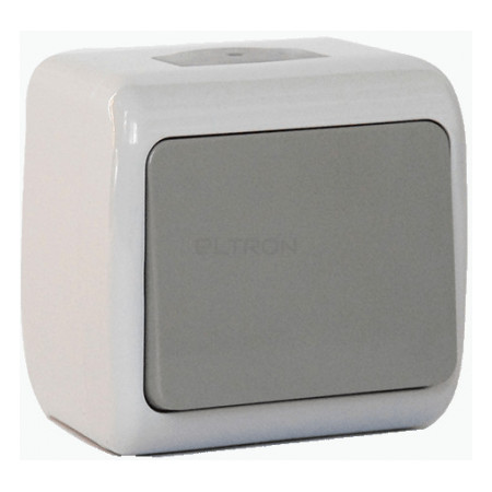 Вимикач Erste Electric Outdoor одноклавішний кнопковий (дзвінок) сірий IP54 (E8005-00) фото