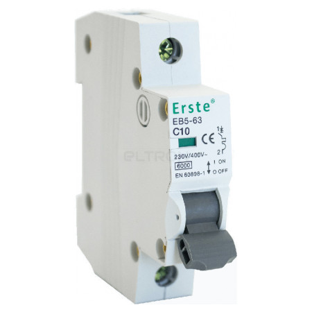 Автоматичний вимикач Erste Electric EB5-63 1P 10А тип C 6кА (EB5-63 1P 10A) фото
