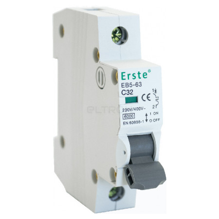 Автоматичний вимикач Erste Electric EB5-63 1P 32А тип C 6кА (EB5-63 1P 32A) фото