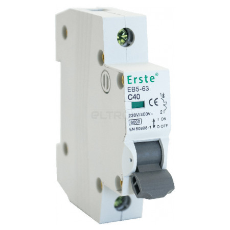 Автоматичний вимикач Erste Electric EB5-63 1P 40А тип C 6кА (EB5-63 1P 40A) фото