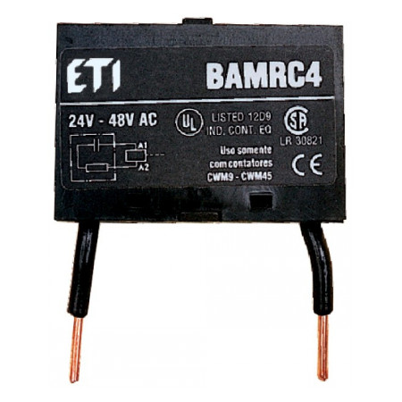 Фильтр подавления помех RC ETI BAMRCE4 (24-48V AC, к контакторам CEM09...CEM40) (4642701) фото