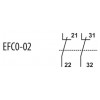 Блок-контакт ETI EFC0-02 (2НЗ) для миниатюрных контакторов CEC изображение 2 (схема)