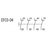 Блок-контакт ETI EFC0-04 (4НЗ) для миниатюрных контакторов CEC изображение 2 (схема)