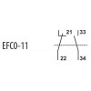 Блок-контакт ETI EFC0-11 (1НВ+1НЗ) для мініатюрних контакторів CEC зображення 2 (схема)