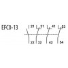 Блок-контакт ETI EFC0-13 (1НО+3НЗ) для миниатюрных контакторов CEC изображение 2 (схема)