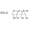 Блок-контакт ETI EFC0-22 (2НО+2НЗ) для миниатюрных контакторов CEC изображение 2 (схема)