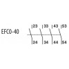 Блок-контакт ETI EFC0-40 (4НО) для миниатюрных контакторов CEC изображение 2 (схема)