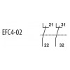 Блок-контакт ETI EFC4-02 (2НЗ) для миниатюрных контакторов CEC изображение 2 (схема)