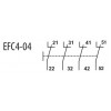 Блок-контакт ETI EFC4-04 (4НЗ) для миниатюрных контакторов CEC изображение 2 (схема)