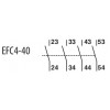 Блок-контакт ETI EFC4-40 (4НО) для миниатюрных контакторов CEC изображение 2 (схема)