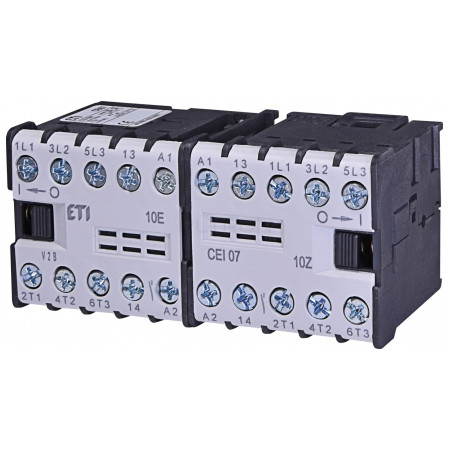 Контактор мініатюрний реверсивний ETI CEI 07.10 230V AC (3,5А/AC3) (4641623) фото