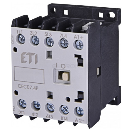 Контактор мініатюрний ETI CEC 07.4P 230V АС (7A/AC3) 4р (4НВ контакти) (4641200) фото