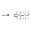 Контактор миниатюрный ETI CEC 09.01-24V AC (9A/AC3) изображение 3 (схема)