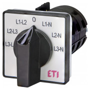 Кулачковий перемикач ETI CS 16 66 U для вимірювання фазної/лінійної напруги 16А міні-фото