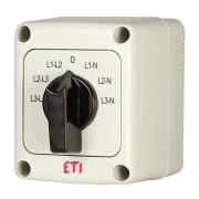 Кулачковий перемикач ETI CS 16 66 PN для вимірювання фазної/лінійної напруги 16А в корпусі IP65 міні-фото