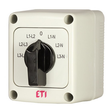 Кулачковый переключатель ETI CS 16 66 PN для измерения фазного/линейного напряжения 16А в корпусе IP65 (4773201) фото