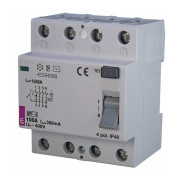 Реле дифференциальное (УЗО) ETI EFI-4 (10кА) 100А/300мА тип AC мини-фото