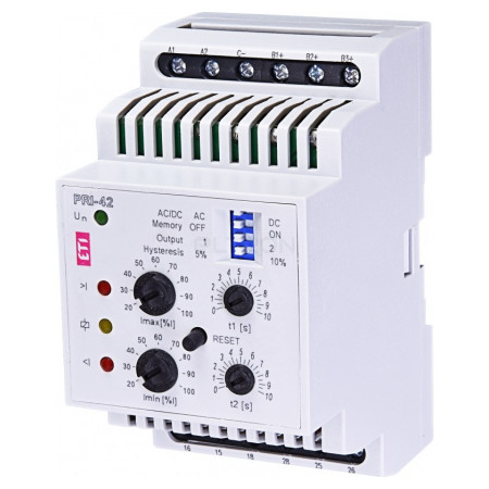 Реле контроля потребляемого тока ETI PRI-42 230V/AC 3 диапазона (2×16А) (2471602) фото