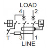 Диференційний автоматичний вимикач ETI KZS-2M2p EDI (10кА) B 25А/30мА тип A зображення 3 (схема)