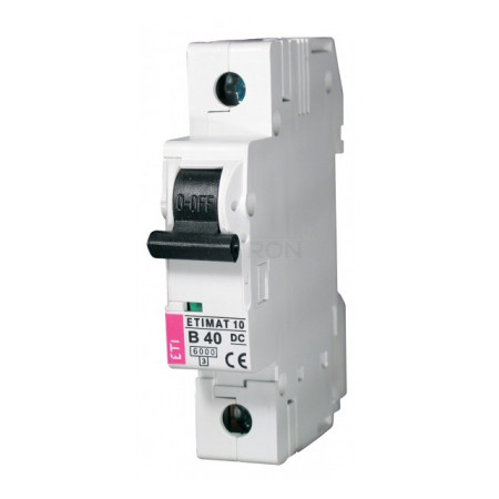 Автоматичний вимикач ETI ETIMAT 10 DC (6кА) 1p B 40А (2127720) фото