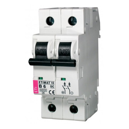 Автоматичний вимикач ETI ETIMAT 10 DC (6кА) 2p B 6А (2128712) фото