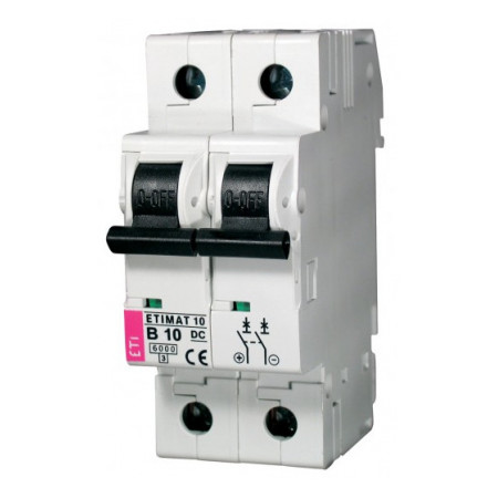 Автоматичний вимикач ETI ETIMAT 10 DC (6кА) 2p B 10А (2128714) фото