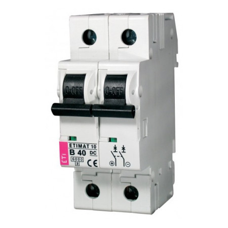 Автоматичний вимикач ETI ETIMAT 10 DC (6кА) 2p B 40А (2128720) фото