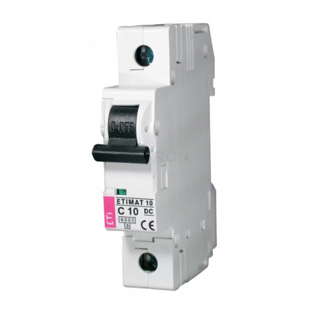 Автоматичний вимикач ETI ETIMAT 10 DC (6кА) 1p C 10А (2137714) фото