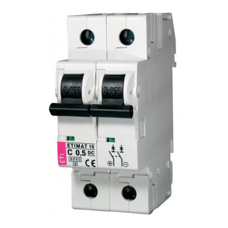 Автоматичний вимикач ETI ETIMAT 10 DC (6кА) 2p C 0,5А (2138701) фото
