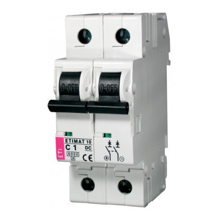 Автоматичний вимикач ETI ETIMAT 10 DC (6кА) 2p C 1А (2138704) фото