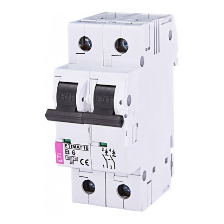 Автоматичний вимикач ETI ETIMAT 10 (10кА) 2p B 6А (2123712) фото