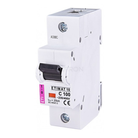 Автоматичний вимикач ETI ETIMAT 10 (20кА) 1p C 100А (2131732) фото