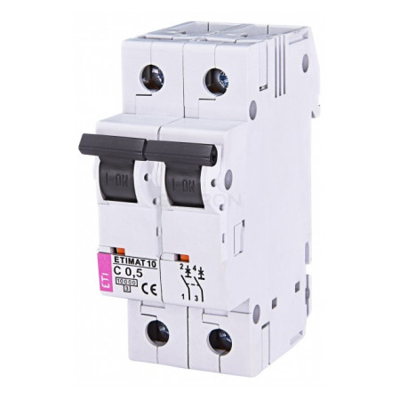 Автоматичний вимикач ETI ETIMAT 10 (10кА) 2p C 0,5А (2133701) фото