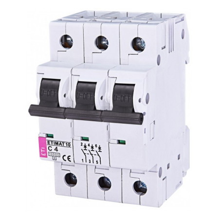 Автоматичний вимикач ETI ETIMAT 10 (10кА) 3p C 4А (2135710) фото