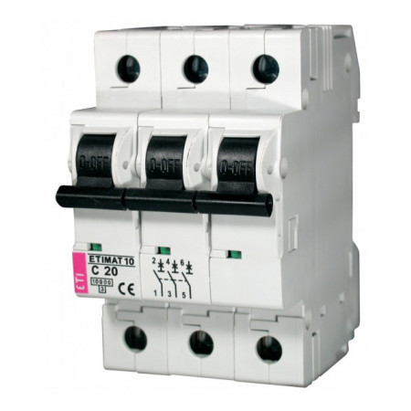 Автоматичний вимикач ETI ETIMAT 10 (10кА) 3p C 20А (2135717) фото