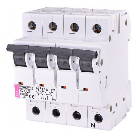 Автоматичний вимикач ETI ETIMAT 10 (10кА) 3p+N C 0,5А (2136701) фото