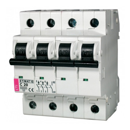 Автоматичний вимикач ETI ETIMAT 10 (10кА) 3p+N C 20А (2136717) фото