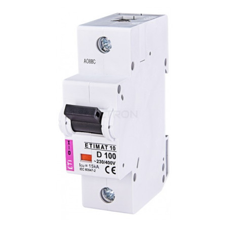 Автоматичний вимикач ETI ETIMAT 10 (15кА) 1p D 100А (2151732) фото